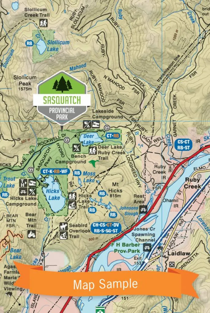 Squamish, Chilliwack, & Merritt BC Waterproof Map