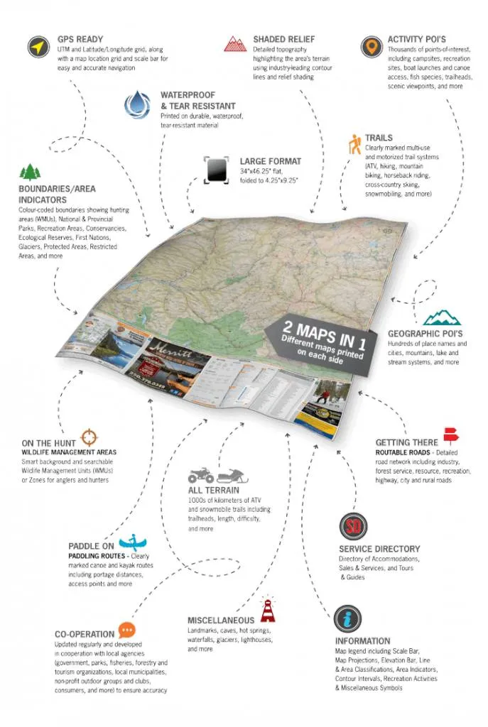 Squamish, Chilliwack, & Merritt BC Waterproof Map