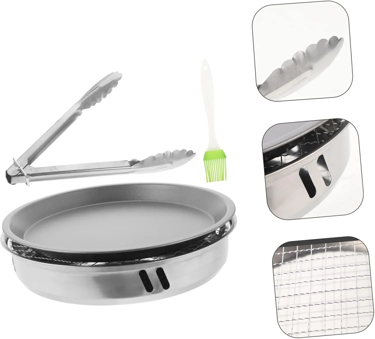 Stainless Steel Grill Rack Portable Outdoor Bbq Disposable Mini Grill for Camping Random Color