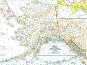 State of Alaska Wall Map - Published 1959 by National Geographic