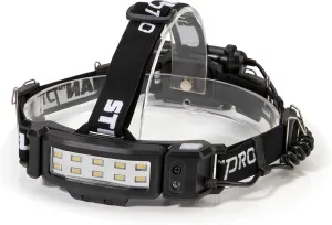 Steelman Pro Slim Profile LED Motion-Sensing Headlamp with Rear Safety Flasher, 3 Brightness Settings, 20m Beam, Water-Resistant, 3 AA Batteries