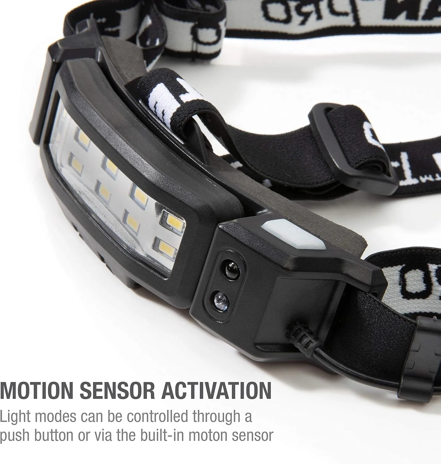 Steelman Pro Slim Profile LED Motion-Sensing Headlamp with Rear Safety Flasher, 3 Brightness Settings, 20m Beam, Water-Resistant, 3 AA Batteries
