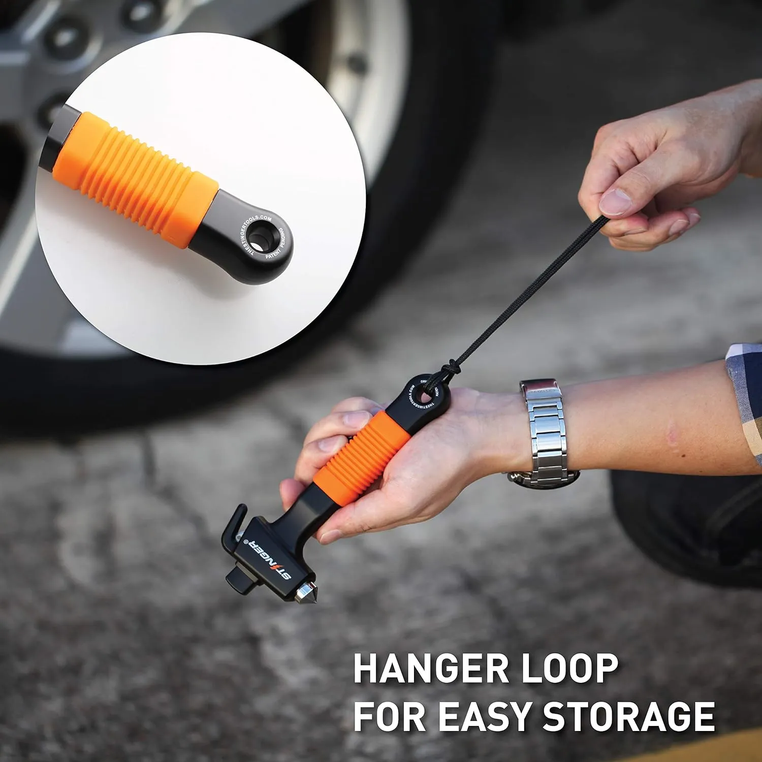 Stinger Super Duty Car Emergency Escape Tool, Hardened Carbon Steel Vehicle Safety Hammer, Spring Loaded Window Breaker, Razor Sharp Seat Belt Cutter, Auto Accident Life-Saving Rescue Tool (Orange)