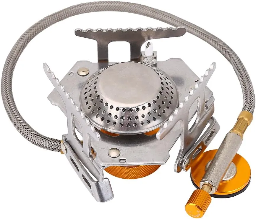 Stove Aluminum Alloy Portable Camping Gas Stove Folding Stove with Convenient Piezo Ignition