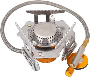 Stove Aluminum Alloy Portable Camping Gas Stove Folding Stove with Convenient Piezo Ignition