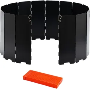 Stove Windscreen Wind Protector Foldable 16 Plates Portable Lightweight Wind Shade Windshield for Outdoor BBQ Cooker Hiking