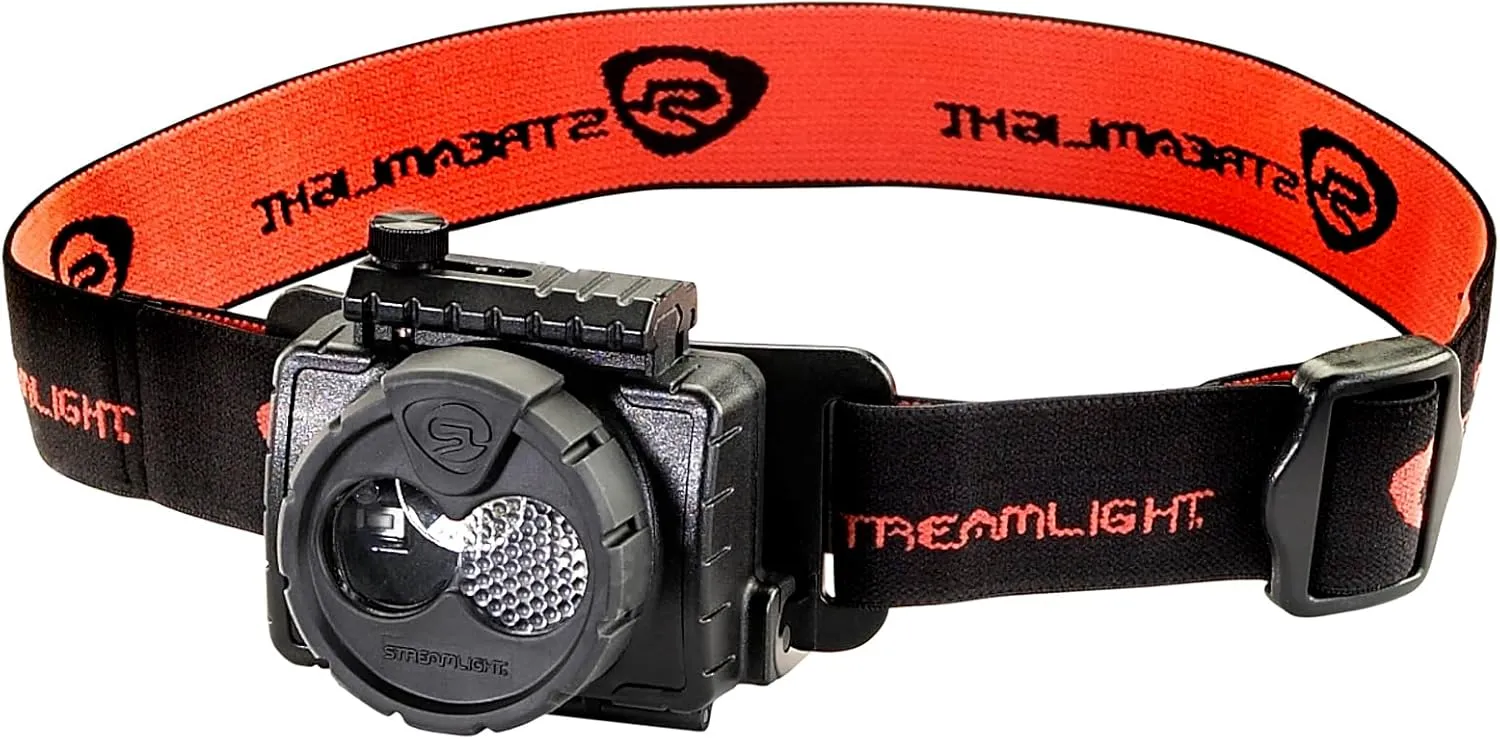 Streamlight 61601 Double Clutch USB 125-Lumen Multi-Fuel LED Headlamp with Elastic Head Strap, Rubber Hard Hat Strap, and USB Cable, Black