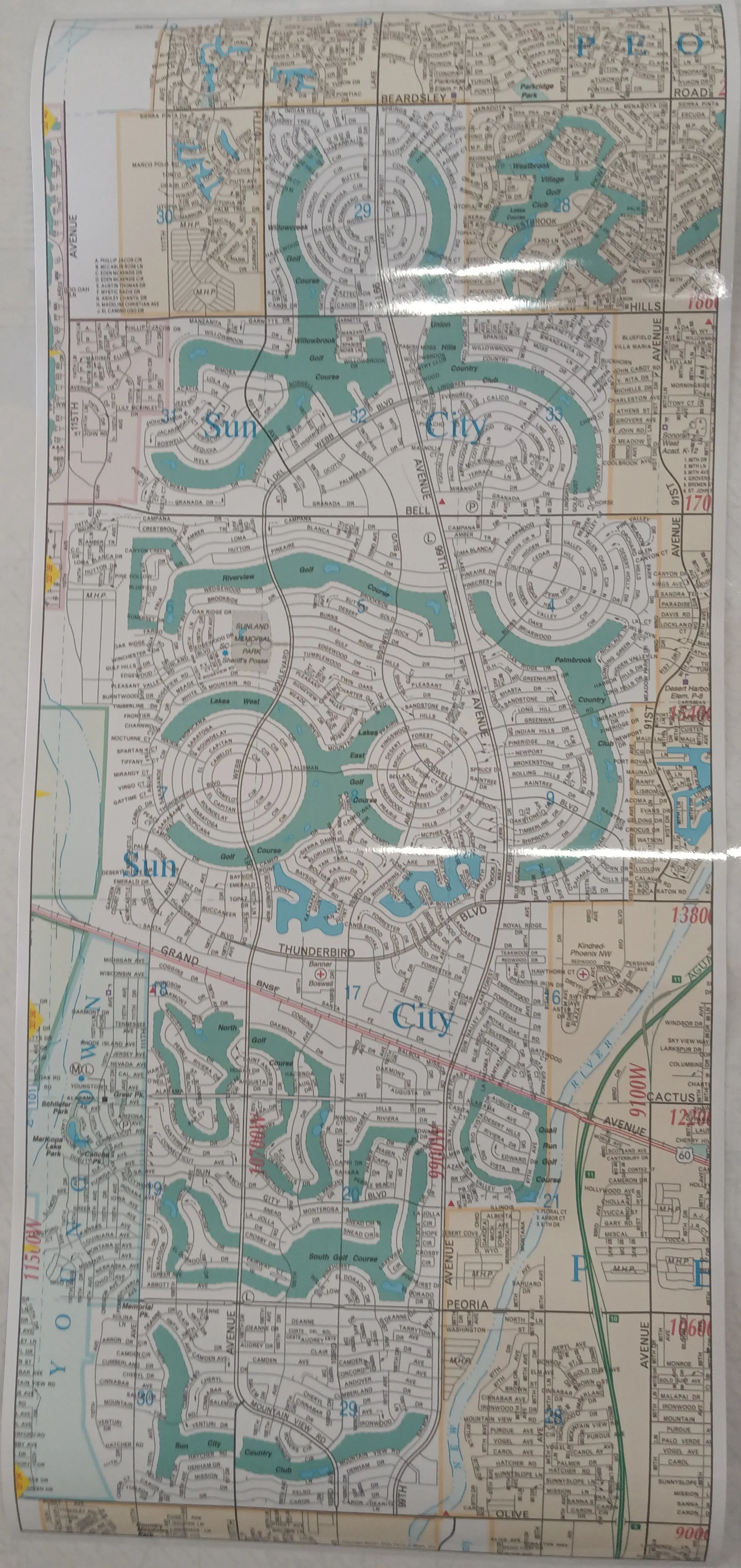 Sun City Wall Map (Arizona) [Map] Phoenix Mapping Service