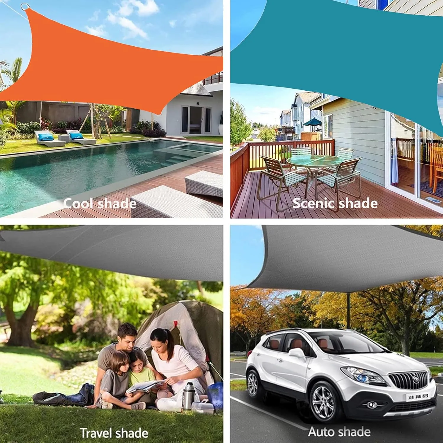 Sun Shade Sails Canopy Rectangle, Wind-Proof Sun-Proof Sunshade Canopy, Shade Cover for Outdoor for Patio Backyard Lawn Playground Activities (N 4x6m/13.1x19.7ft)