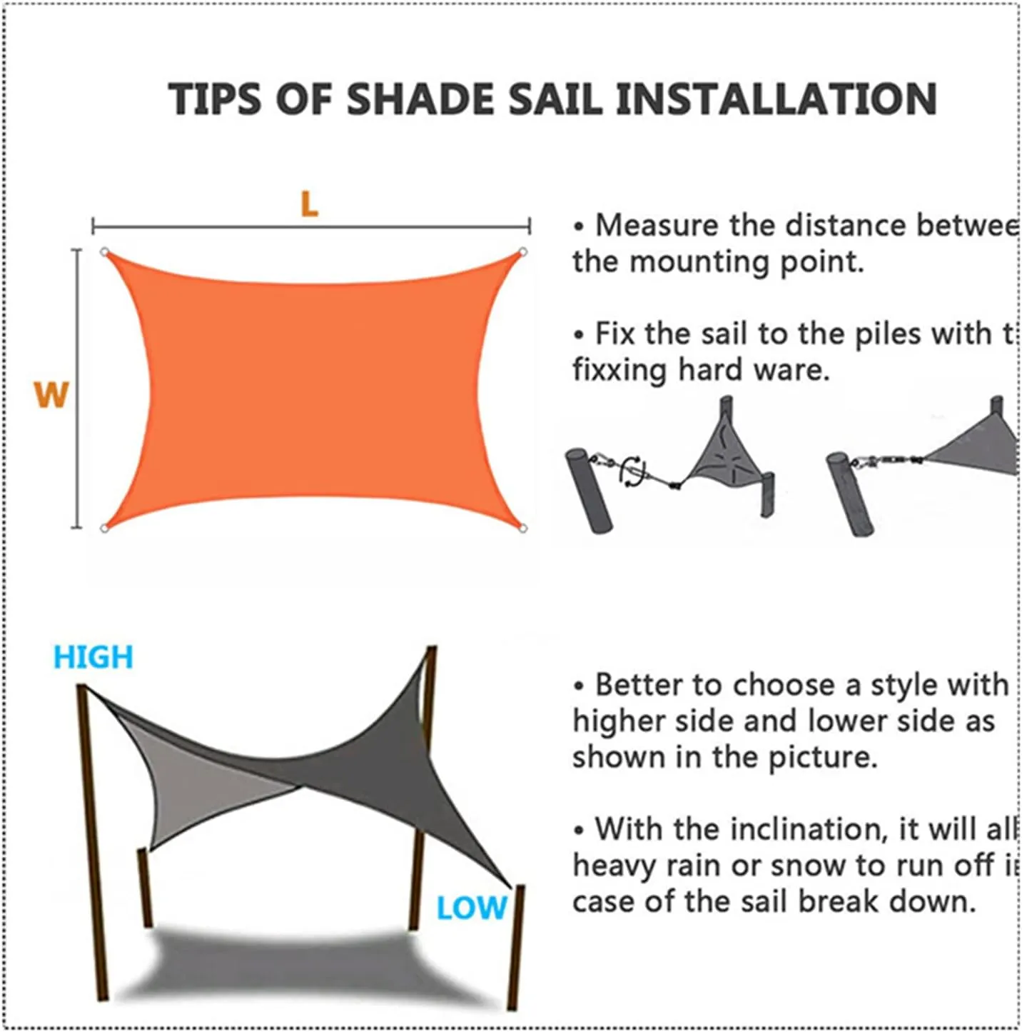 Sun Shade Sails Canopy Rectangle, Wind-Proof Sun-Proof Sunshade Canopy, Shade Cover for Outdoor for Patio Backyard Lawn Playground Activities (N 4x6m/13.1x19.7ft)