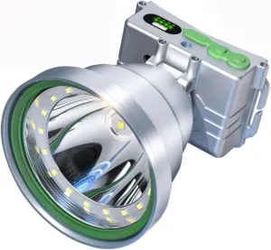 Super Bright 19-LED Rechargeable Headlamp - Floodlight & Spotlight, 6600mAh Long-Lasting Battery, Waterproof Headlamp for Camping, Hiking, Fishing, Power Outages