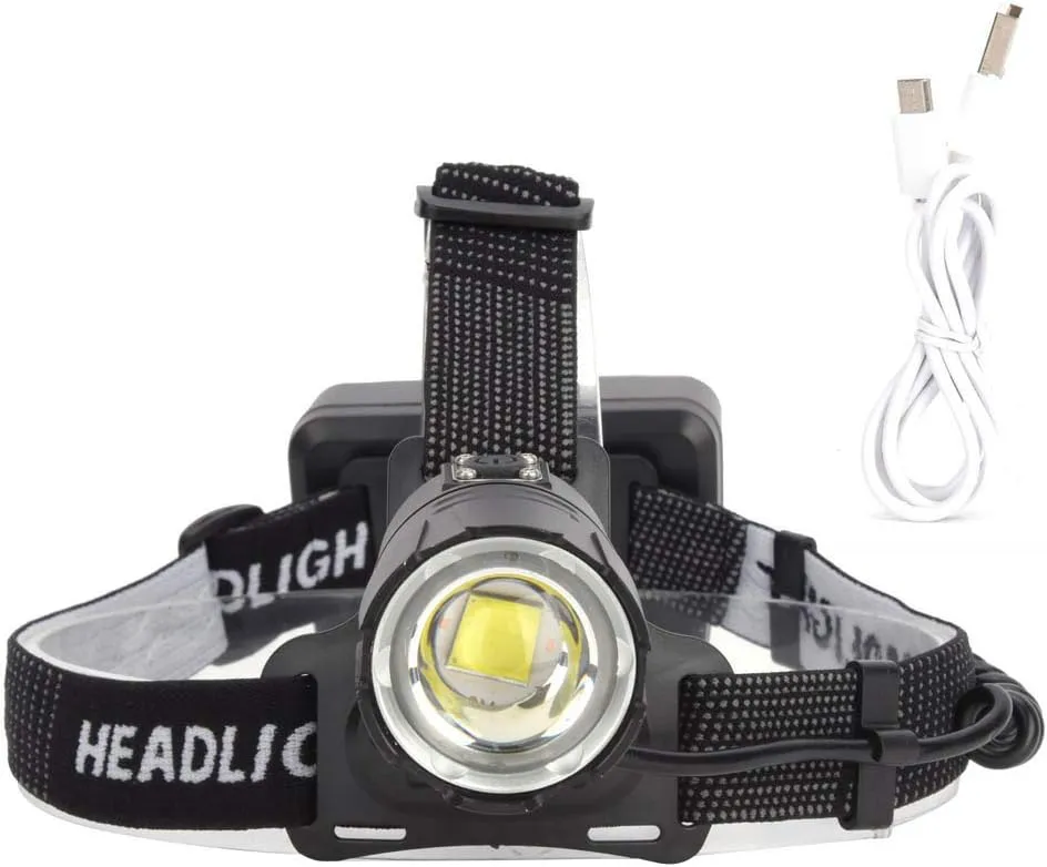 Super Bright Headlamp, LED Rechargeable Headlamp P70 4000LM Headlamp Bike Headlight USB Charging Zoomable Headlamp for Camping Hunting
