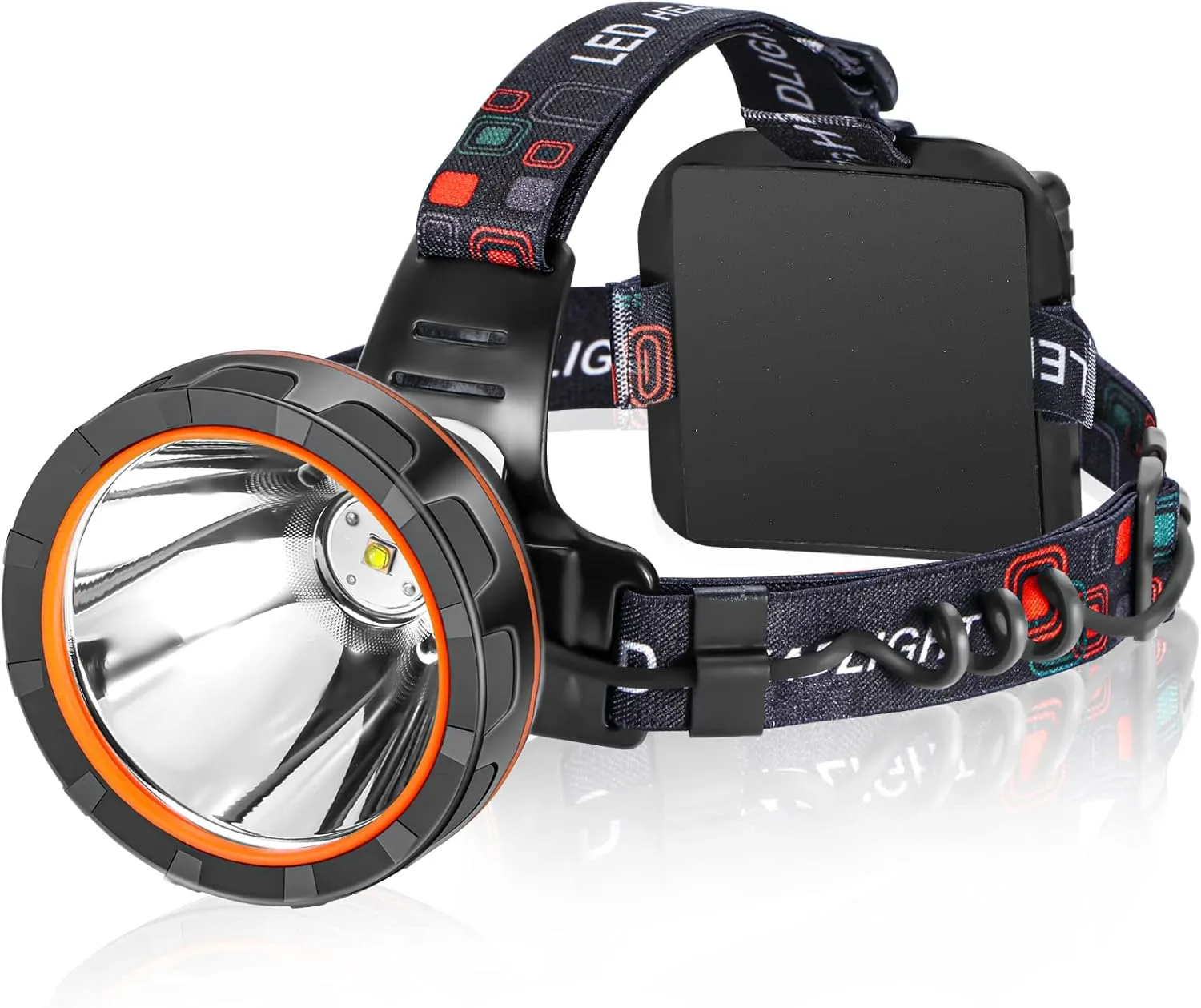 Superbright Headlight Rechargeable Separation Style LED Headlamp High Power Head Lamp Waterproof Headlight Coon Hunting Lights for Outdoor Hiking Fishing Hunting (White Light)