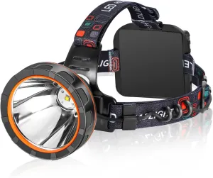 Superbright Headlight Rechargeable Separation Style LED Headlamp High Power Head Lamp Waterproof Headlight Coon Hunting Lights for Outdoor Hiking Fishing Hunting (White Light)