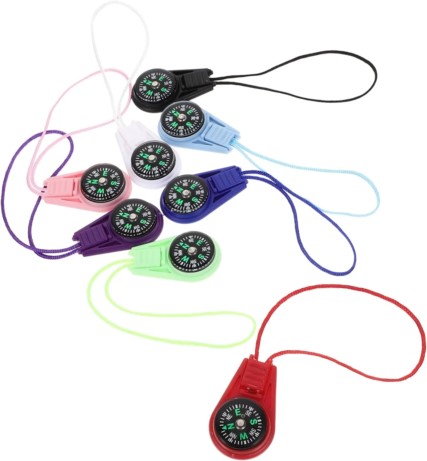 SUPVOX Lanyard Slider Compass (Mixed Colors) Portable Camping Compass Carabiner Compass Small Compasses Compact