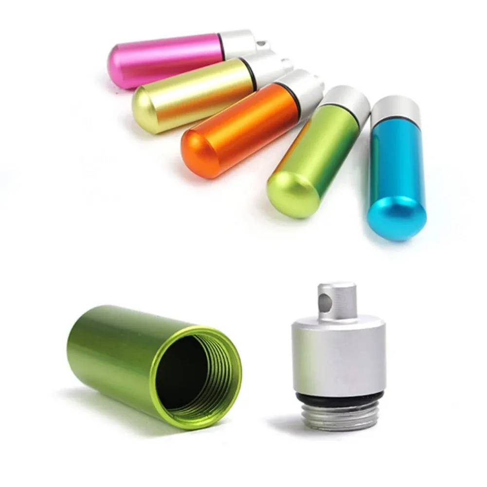 Survival Capsule EDC Keychain Pill Box - Waterproof Portable Medication Container