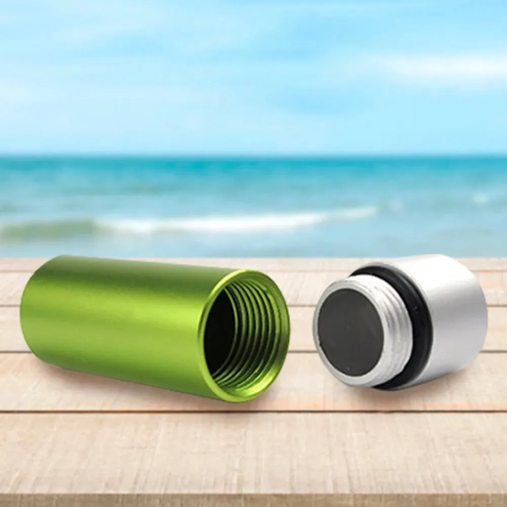 Survival Capsule EDC Keychain Pill Box - Waterproof Portable Medication Container