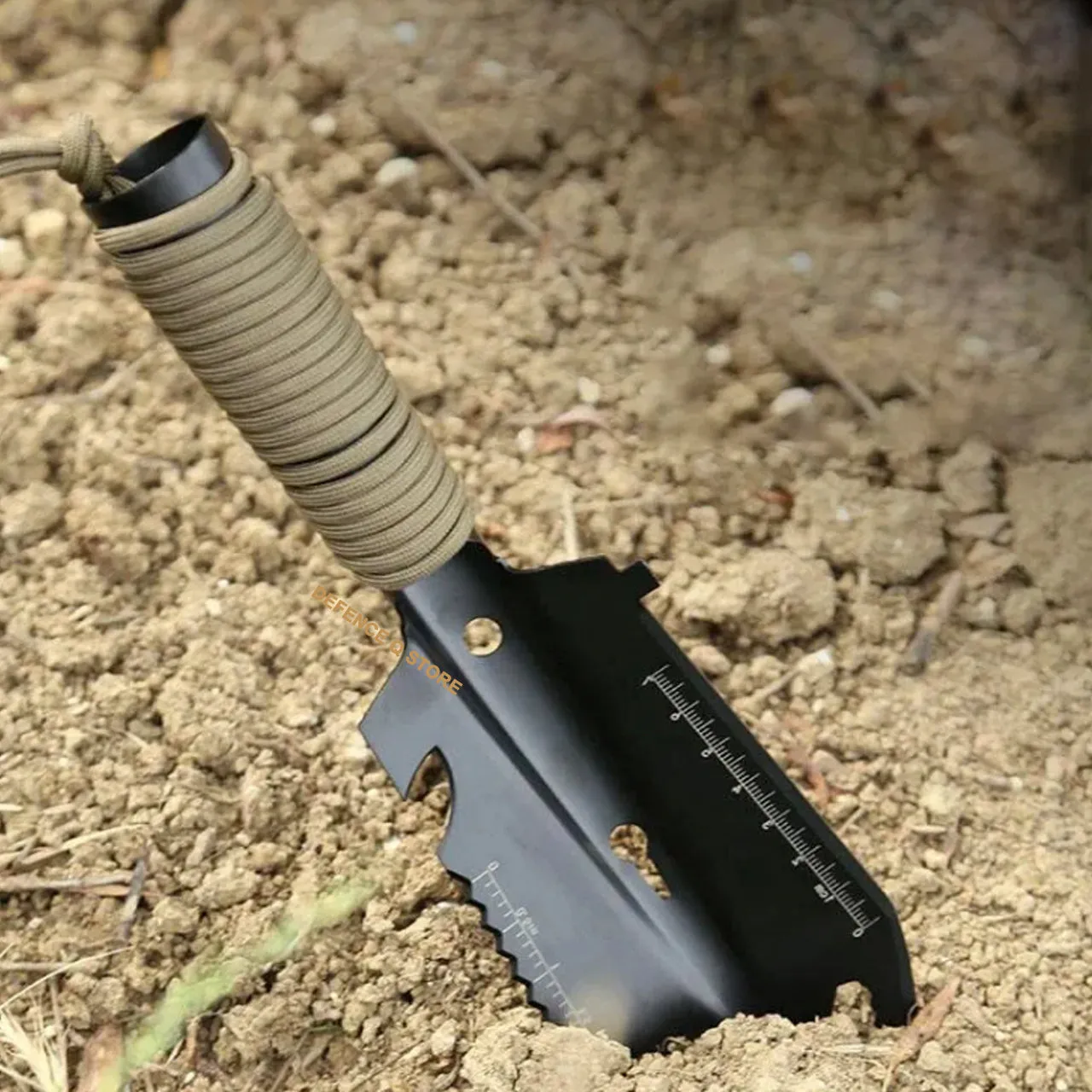 Survival Shovel Compact Black With Cover
