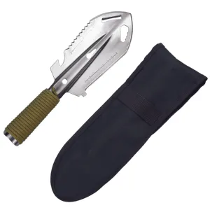 Survival Shovel Compact Silver With Cover
