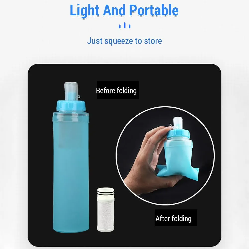 Survival Water Filter Reliable for Camping Hiking Survival Water Purification System for Survival Foldable Lightweight