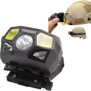 Tactical Helmet Light Flashlight, 800 Lumen Ultra Bright LED Rechargeable with White Red Light Waterproof Motion Sensor Head Lamp,5 Mode for Outdoor Camping Running Hiking