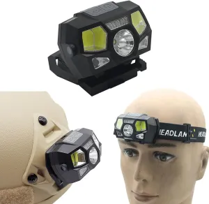Tactical Helmet Light, USB Rechargeable, Motion Sensor, Waterproof Signal Lamp for Fishing, Camping and Survival Rescue​(Black)