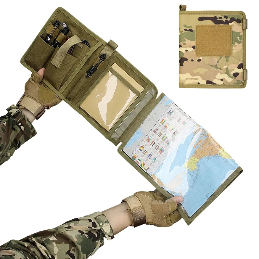 Tactical Map Case Waterproof EDC Utility Tool Storage Bag for Hiking, Hunting, and Camping