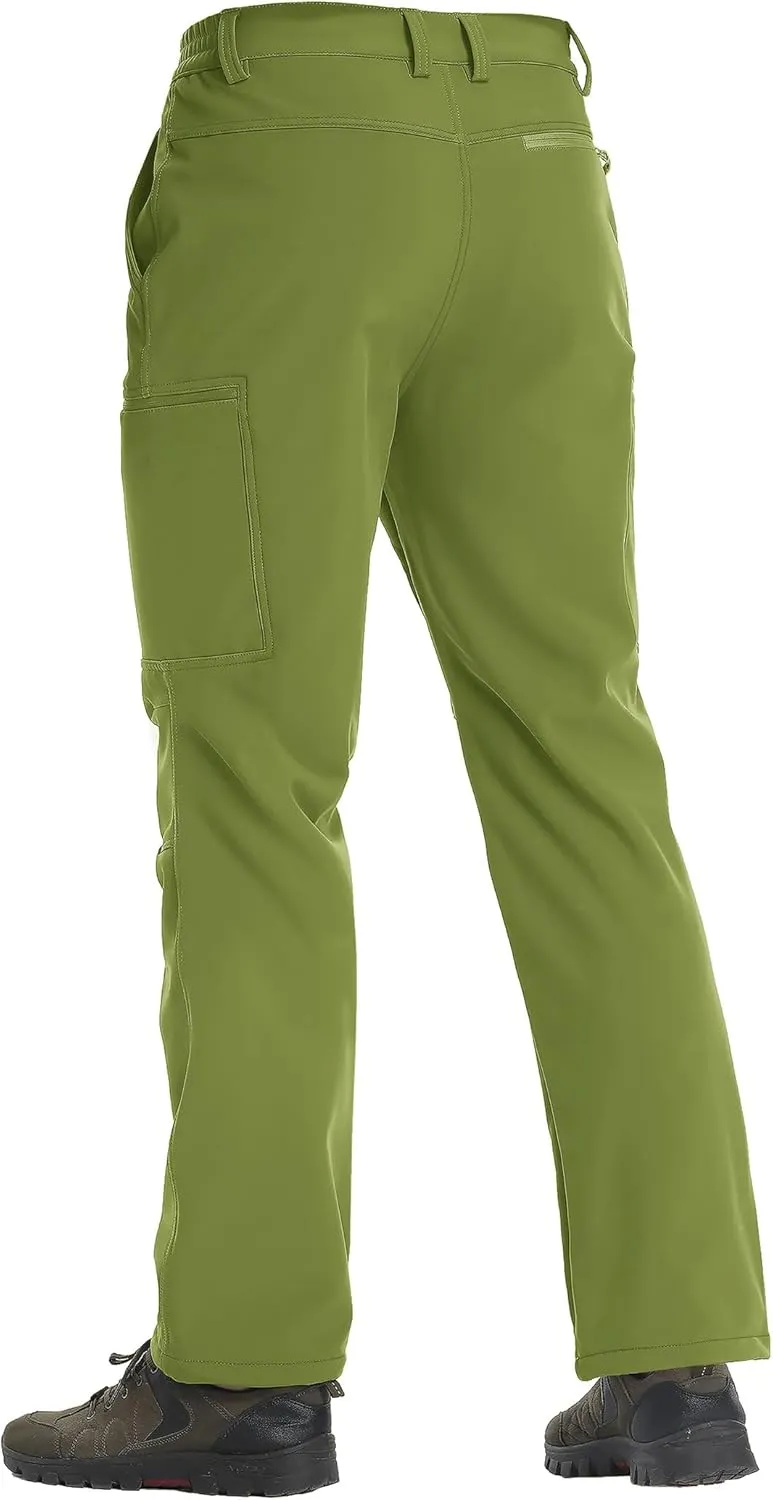 TACVASEN Men's Hiking Pants Fleece Lined Cargo Work Pants with 5 Pockets for Fishing Camping Travel