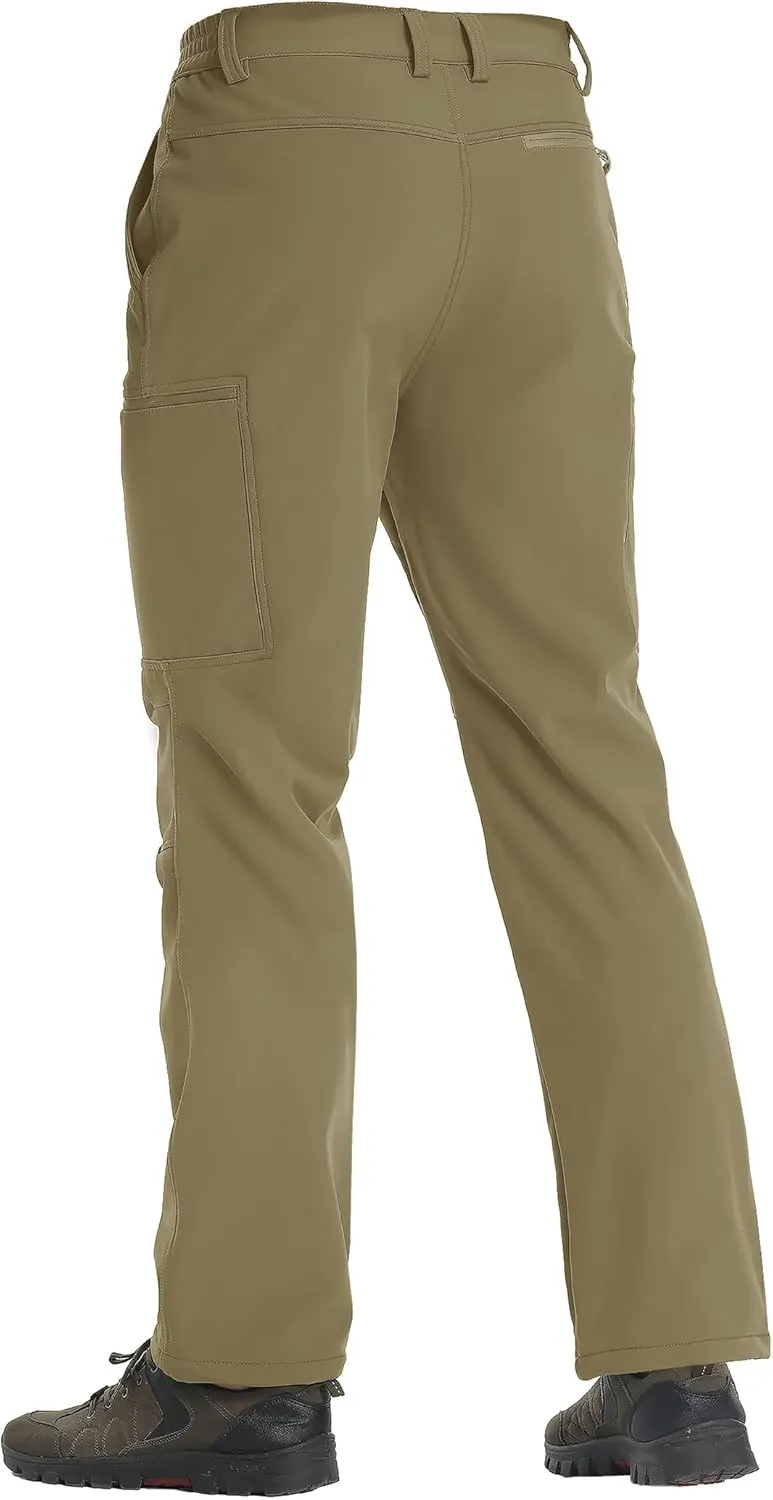 TACVASEN Men's Hiking Pants Fleece Lined Cargo Work Pants with 5 Pockets for Fishing Camping Travel