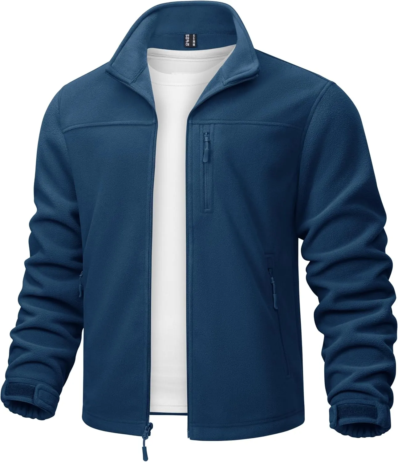 TACVASEN Men's Polar Fleece Jacket Full Zip Lightweight Tactical Jacket with Pockets Winter Coats Warm Casual Hiking Outdoor