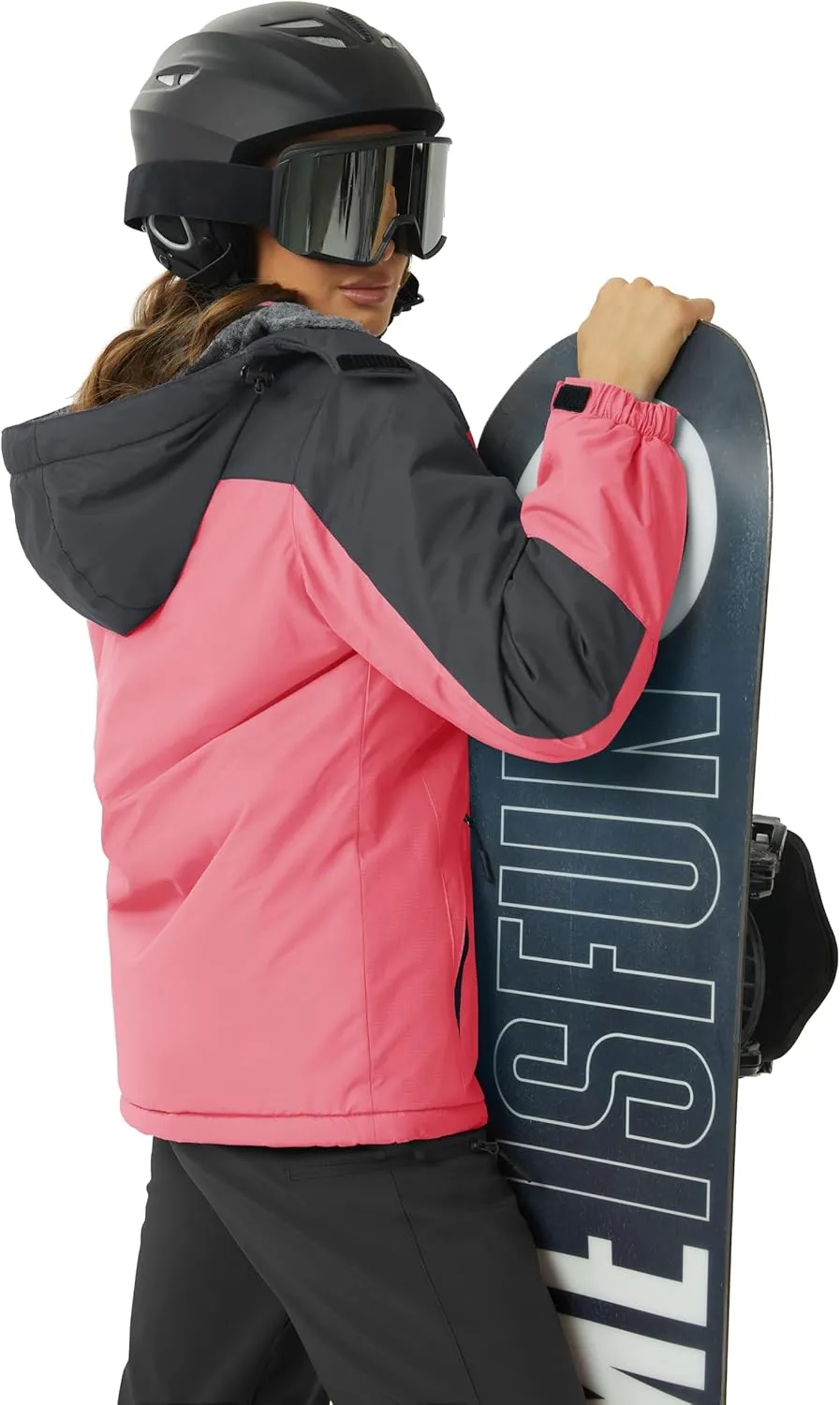 TACVASEN Women's Winter Jacket Waterproof Ski Jacket Hooded Fleece Lined Warm Snow Coat Mountain Windproof Rain Windbreaker