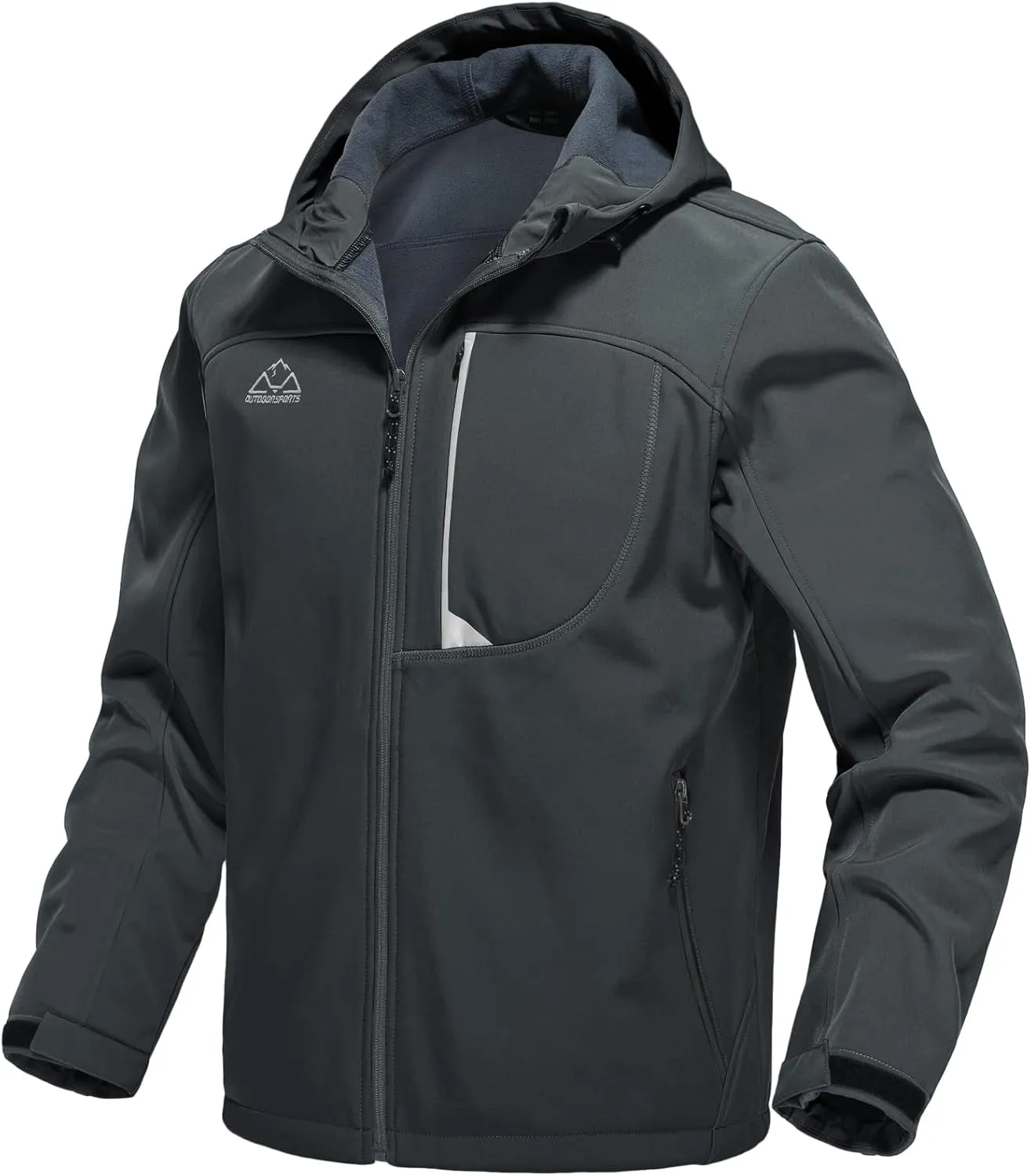 TBMPOY Men's Hooded Softshell Jacket Waterproof Windproof Ski Hiking Outerwear Fleece Lined Winter Coat