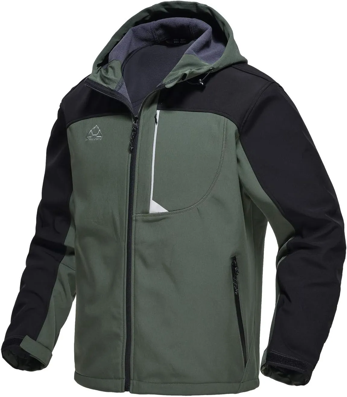 TBMPOY Men's Hooded Softshell Jacket Waterproof Windproof Ski Hiking Outerwear Fleece Lined Winter Coat