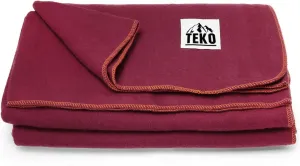 TEKO 80% Wool Blanket - 64" x 90", Camping Blanket, Warm & Thick Outdoor Blanket- 4.5 lbs. – Red