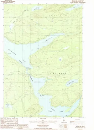 Telos Lake ME topo map, 1:24000 Scale, 7.5 X 7.5 Minute, Historical, 1988, Updated 1988, 26.8 x 21.5 in