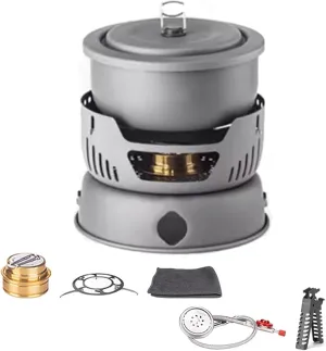Tent Stove Aluminum Alloy with Antis-scald Clip Rocket Stove Portable Dual Purpose Version Nesting Storage Camp Stove for Outdoor Cooking And Heating
