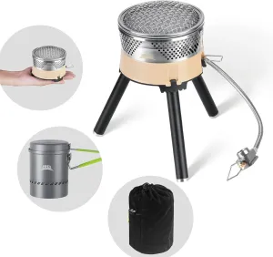 Tentock BRs-TS19 Outdoor Camping Backpack Stove Bottle Integrated System 1900w Heating Infrared Combustion Storage Convenient to Carry Suitable for 2-3 People
