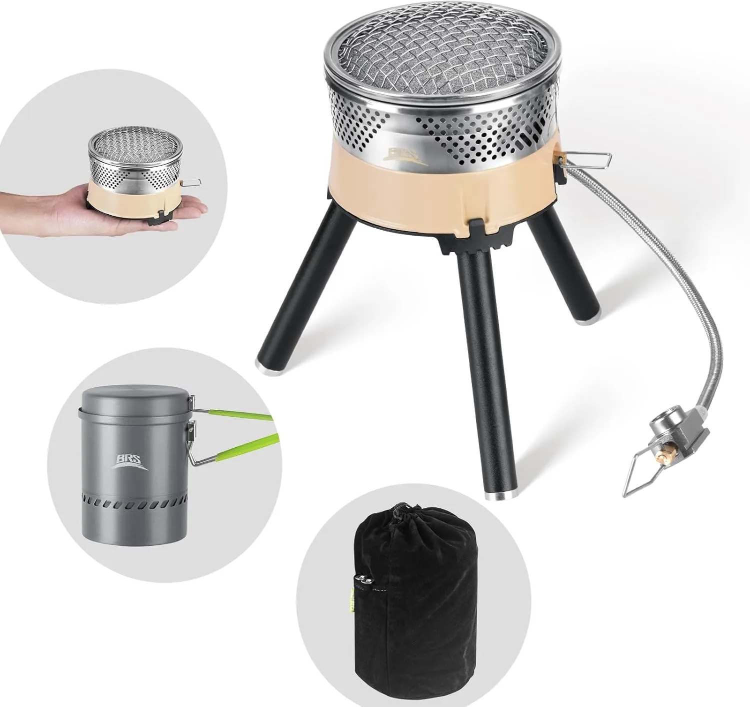 Tentock BRs-TS19 Outdoor Camping Backpack Stove Bottle Integrated System 1900w Heating Infrared Combustion Storage Convenient to Carry Suitable for 2-3 People
