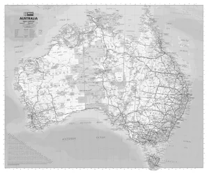 The Trip Tracker Australia Greyscale Handy Hema Map 750 x 625mm