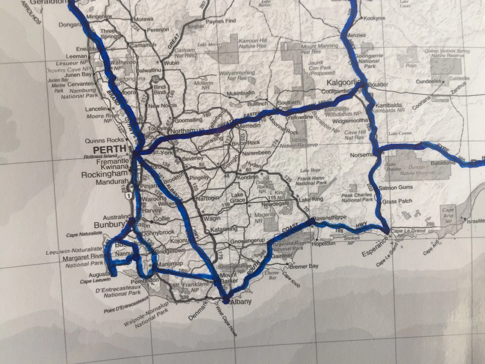 The Trip Tracker Australia Greyscale Handy Hema Map 750 x 625mm