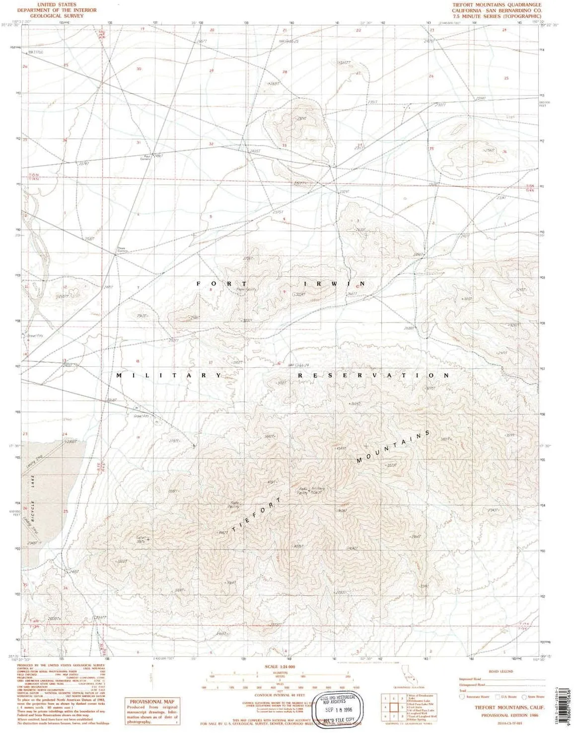 Tiefort Mountains CA topo map, 1:24000 Scale, 7.5 X 7.5 Minute, Historical, 1986, Updated 1986, 26.8 x 21.7 in