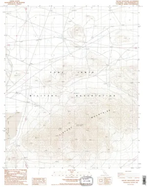 Tiefort Mountains CA topo map, 1:24000 Scale, 7.5 X 7.5 Minute, Historical, 1986, Updated 1986, 26.8 x 21.7 in