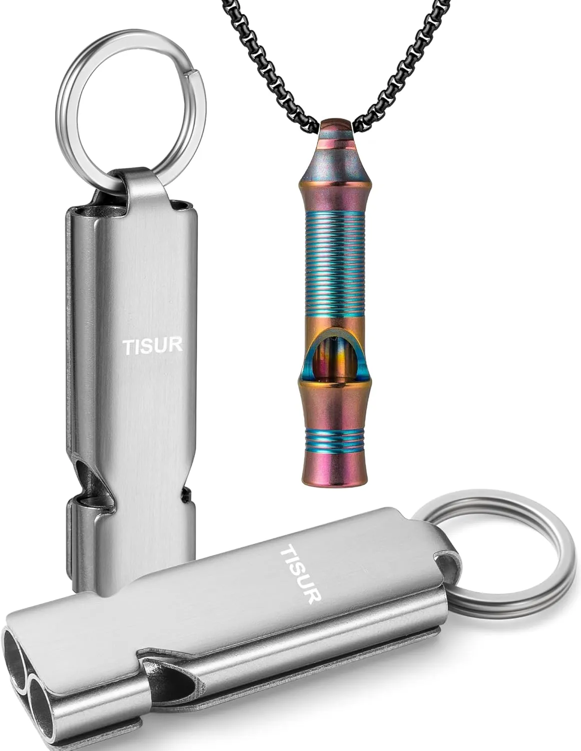 TISUR Loud Emergency 130db Whistles Titanium Emergency Whistle