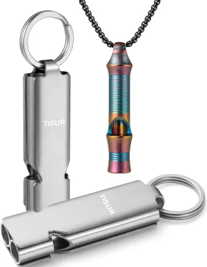 TISUR Loud Emergency 130db Whistles Titanium Emergency Whistle