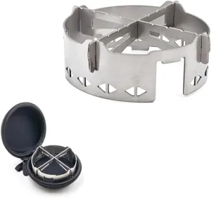 Titanium Camp Stove Windscreen With Anti-slip Cross Bracket for GS-600 Camp Burner Ultralight Backpacking Windscreen for Camping Stove With Storage Bag
