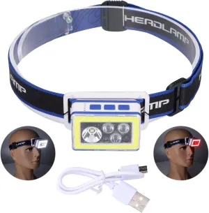 Title COB Headlight – Versatile Hands Headlamp with LED & USB Charging, Ideal for Outdoor & Indoor Use (Orange)