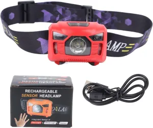 TOPINCN Headlamp for Adults with Motion Sensor, Super Bright LED IPX7 USB Rechargeable Headlight, Adjustable Modes, Lightweight Headwear Design, for Outdoor Running Camping Fishing