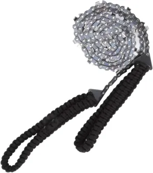 Topyond 48 In Pocket Chainsaw, Rope Chain Saw with Black Paracord, 64 Links, 3/8 Inch Cutter Chain, Folding High Limb Rope Saw for Wood-Cutting, Camping and Field Survival Gear