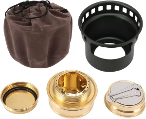 Topyond Alcohol Stove for Backpacking, Backpacking Stove, Spirit Burner Copper Windproof Portable Aluminium Alloy Alcohol Backpacking Stove for Camping Picnic
