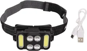 Topyond COB Headlight 6 Gears Lights,Lightweight Headlamp,Type C Rechargeable,IPX4 Waterproof,Inductive for Cycling,Fishing,Camping